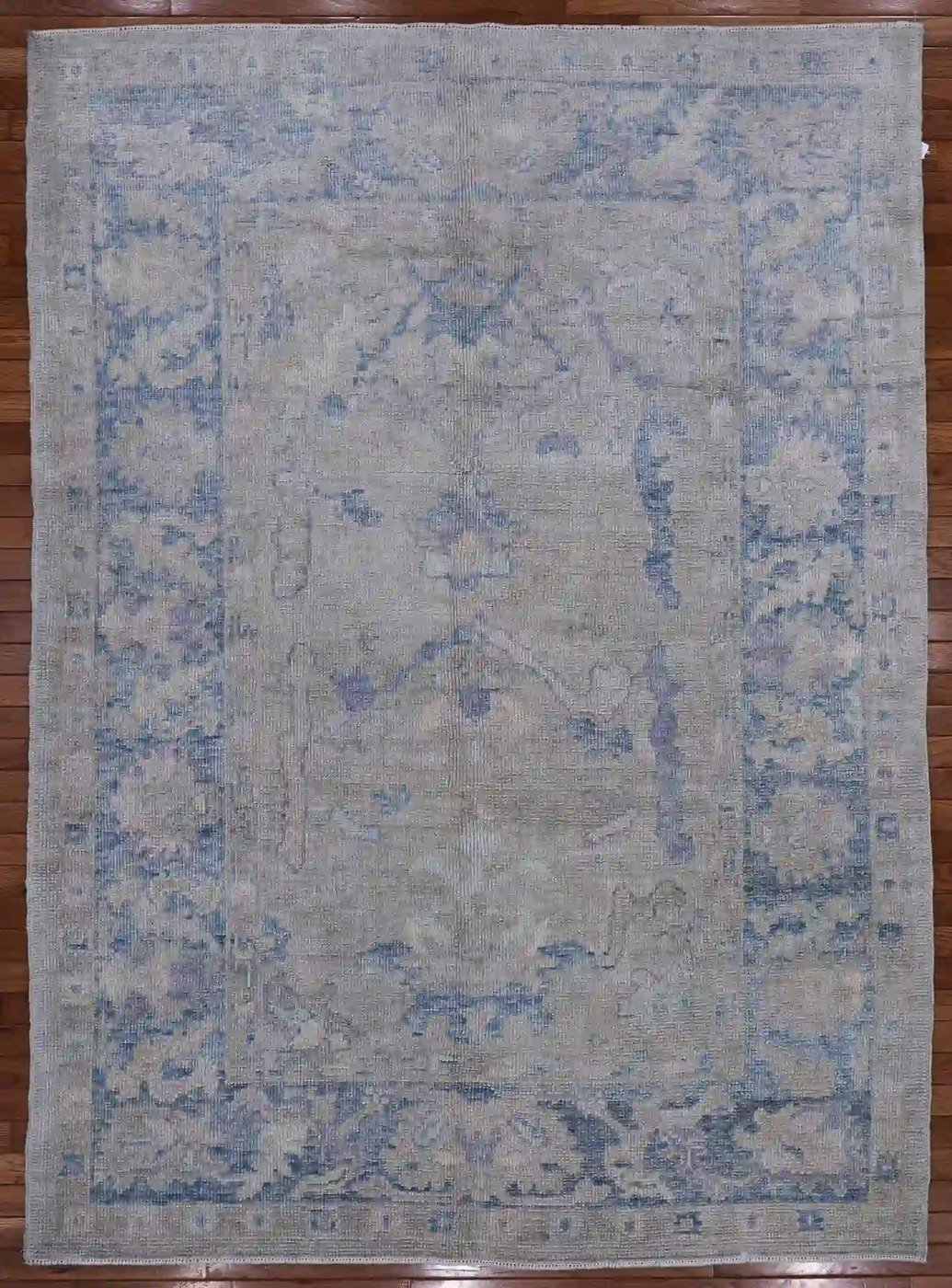 5′ x 7′ Grey Fine Hand-Knotted Turkish Oushak Rug – Transitional Wool