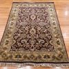 4′ x 6′ Burgundy Fine Hand-Knotted Indian Tabriz Rug – Traditional Wool