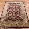 4′ x 6′ Burgundy Red Hand-Knotted Vintage India Tabriz Design Rug – Traditional Wool