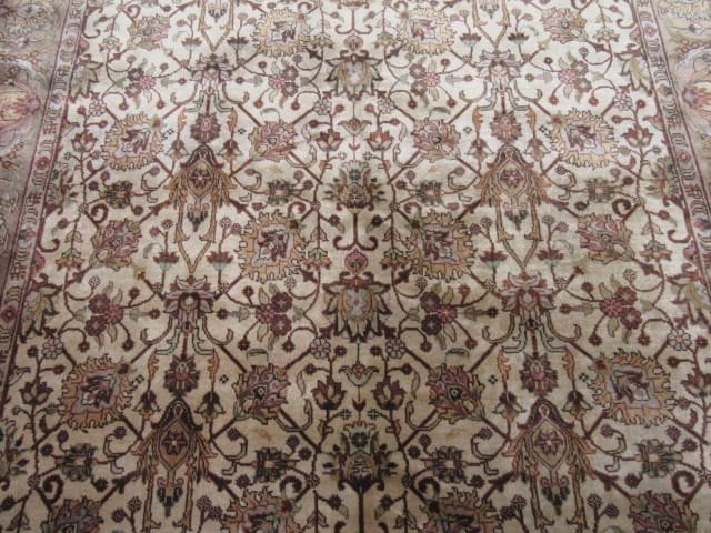 6′ x 9′ Room Size Handmade Oriental Rug – Ivory & Brown - 2 6′ x 9′ Room Size Handmade Oriental Rug – Ivory & Brown