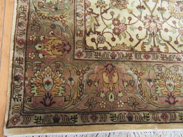 6′ x 9′ Room Size Handmade Oriental Rug – Ivory & Brown - 3 6′ x 9′ Room Size Handmade Oriental Rug – Ivory & Brown