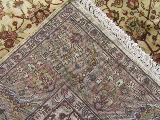 6′ x 9′ Room Size Handmade Oriental Rug – Ivory & Brown - 4 6′ x 9′ Room Size Handmade Oriental Rug – Ivory & Brown