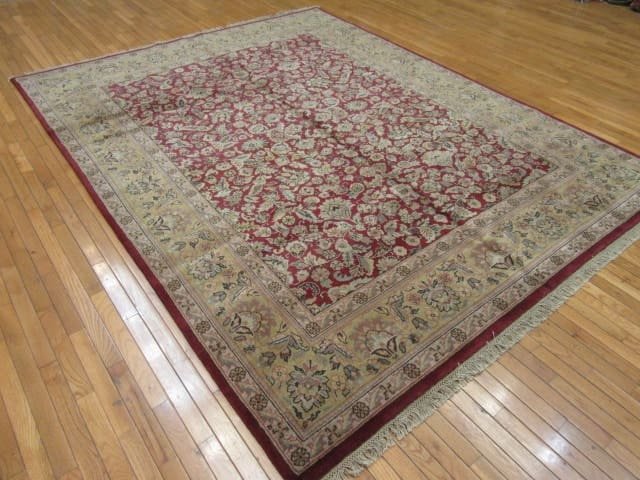 8′ x 10′ Indian Red Oriental Rug Traditional Wool