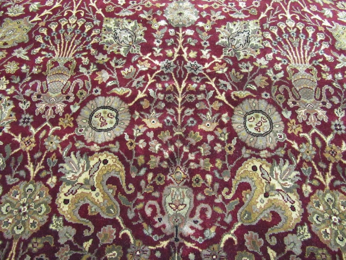 8′ x 10′ Indian Brown Oriental Rug Traditional Wool