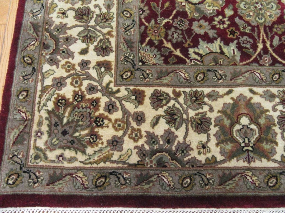 8′ x 10′ Indian Brown Oriental Rug Traditional Wool