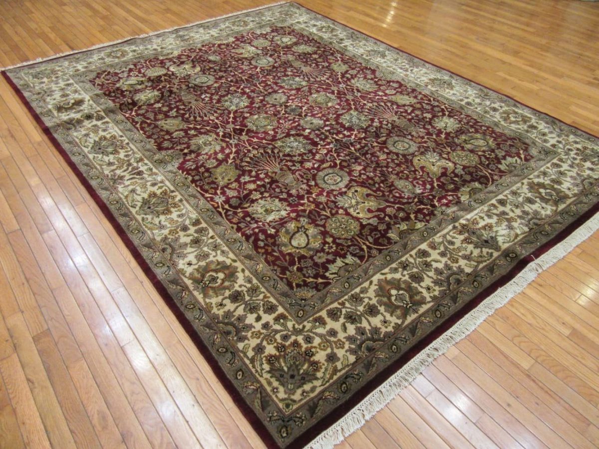 8′ x 10′ Indian Brown Oriental Rug Traditional Wool