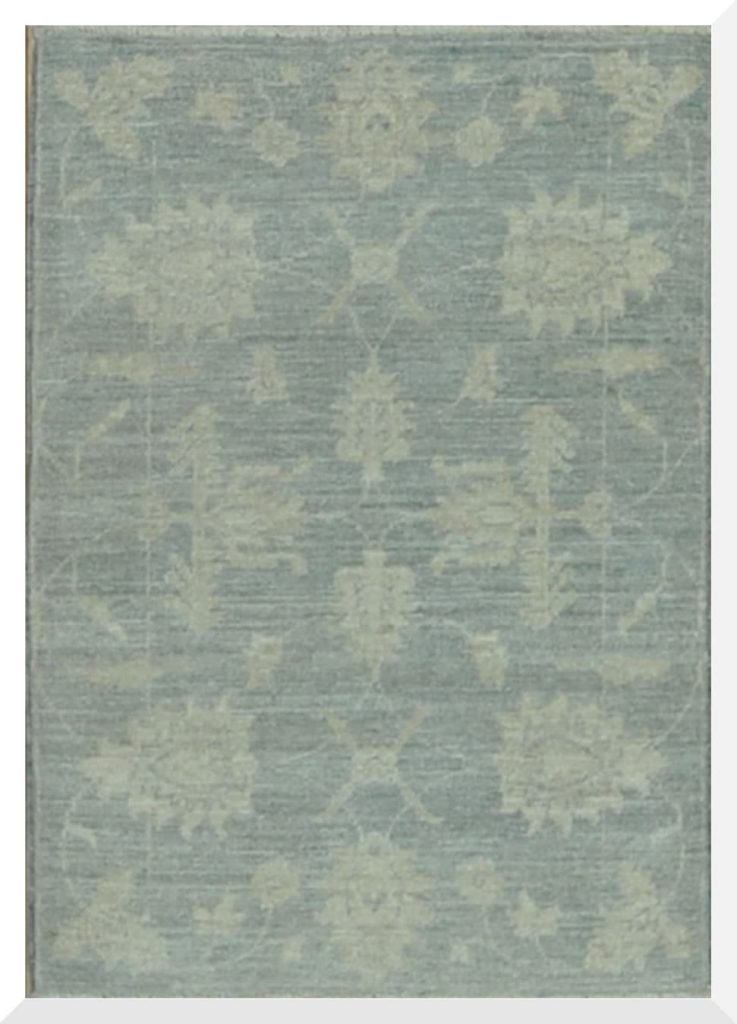2′ x 4′ Blue Fine Hand-Knotted Pakistani Oriental Rug – Transitional Wool