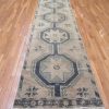 4′ x 13′ Vintage Turkish Oushak Beige Tribal Runner Wool