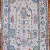 4′ x 6′ Slate Blue Fine Hand-Knotted Turkish Oushak Rug – Transitional Wool