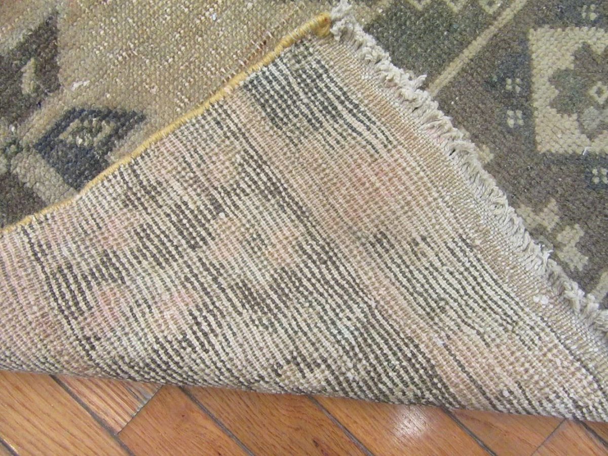 4′ x 13′ Vintage Turkish Oushak Beige Tribal Runner Wool