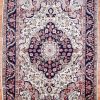 4′ x 6′ Ivory Fine Hand-Knotted Indian Tabriz Rug – Traditional Wool