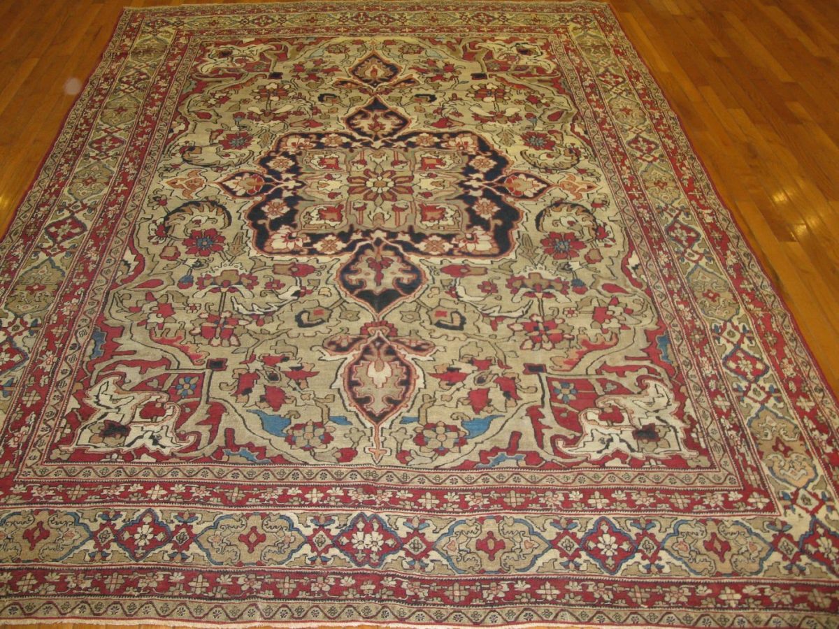 7′ x 9′ Antique Muted Sage and Terracotta Hand-Knotted Persian Lavar Kerman Rug – Investment Grade Wool