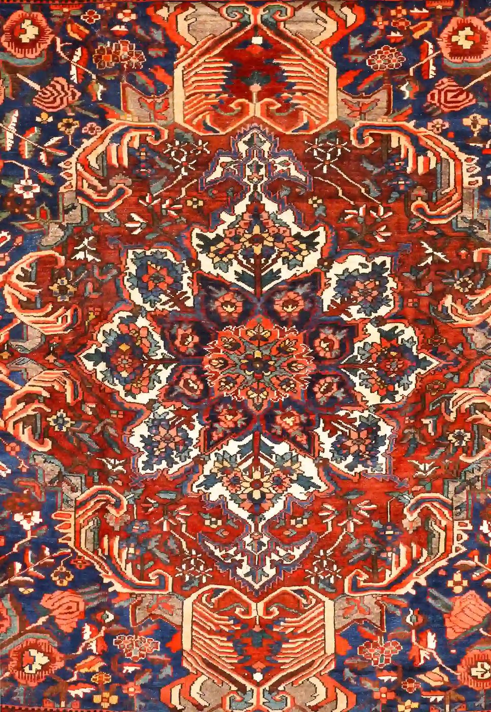 10′ x 11′ Red Fine Hand-Knotted Persian Bakhtiari – Traditional Wool