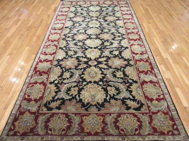 6′ x 12′ Indian Sultanabad Design Black Red Oriental Rug Traditional Wool