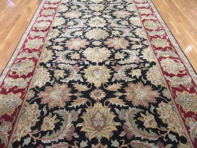 6′ x 12′ Indian Sultanabad Design Black Red Oriental Rug Traditional Wool