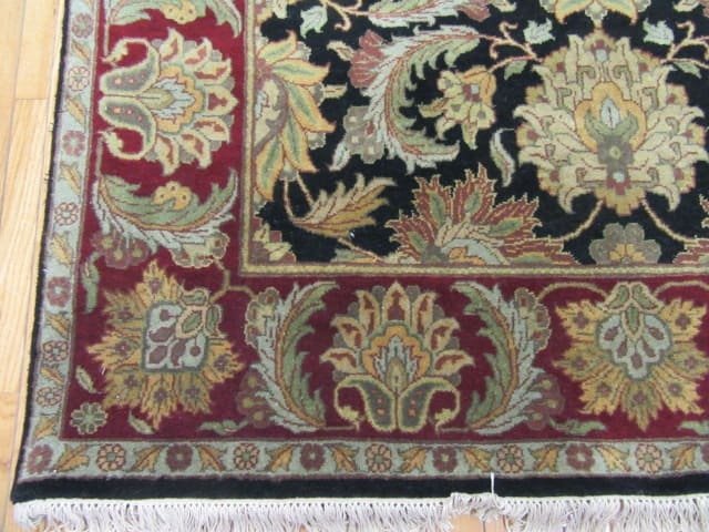 6′ x 12′ Indian Sultanabad Design Black Red Oriental Rug Traditional Wool