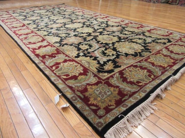 6′ x 12′ Indian Sultanabad Design Black Red Oriental Rug Traditional Wool
