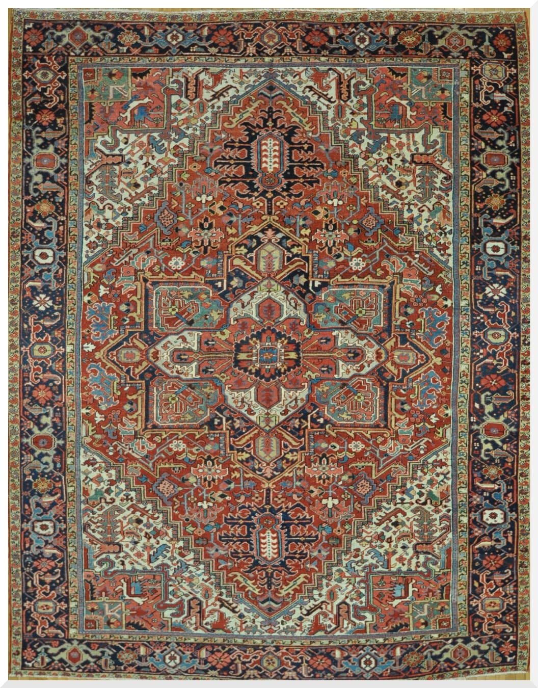 10′ x 13′ Red Fine Hand-Knotted Persian Heriz Rug – Traditional Wool 10′ x 13′ Red Fine Hand-Knotted Persian Heriz Rug – Traditional Wool