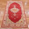 4′ x 6′ Crimson Fine Hand-Knotted Turkish Oushak Rug – Traditional Wool