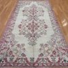 5′ x 10′ Turkish Ivory Red Vintage Rug Traditional Wool