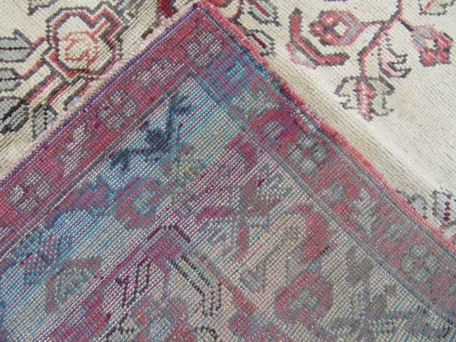5′ x 10′ Turkish Ivory Red Vintage Rug Traditional Wool