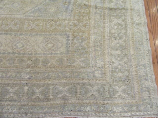 6′ x 12′ Turkish Ivory Blue Vintage Rug Transitional Wool