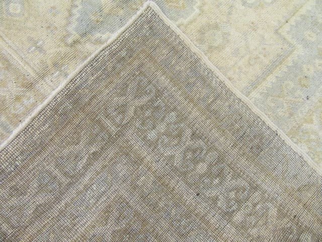 6′ x 12′ Turkish Ivory Blue Vintage Rug Transitional Wool