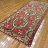 5′ x 12′ Vintage Turkish Oushak Red Tribal Rug Hand Knotted Wool