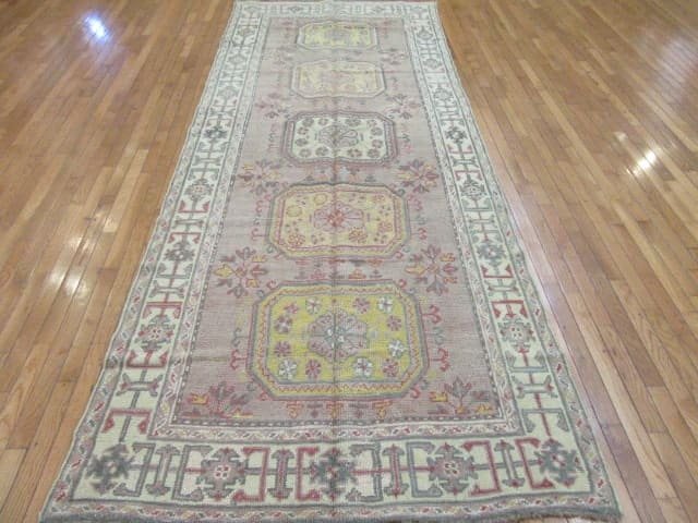 5′ x 11′ Turkish Oushak Beige Transitional Runner Hand Knotted Wool