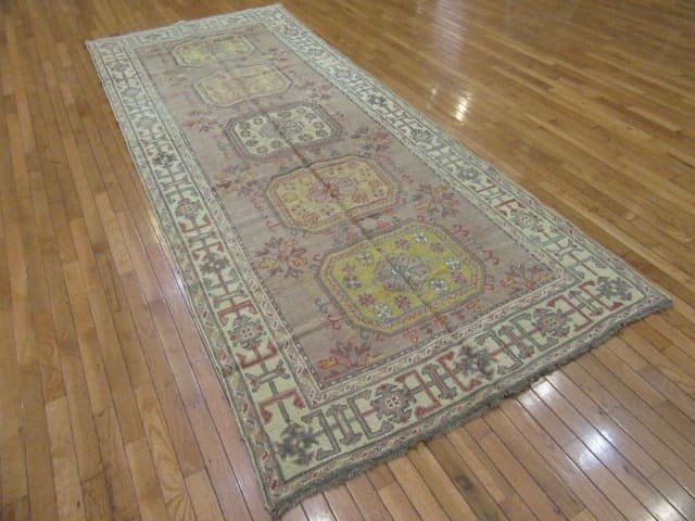 5′ x 11′ Turkish Oushak Beige Transitional Runner Hand Knotted Wool