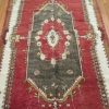 5′ x 9′ Turkish Oushak Red Charcoal Vintage Runner Hand Knotted Wool