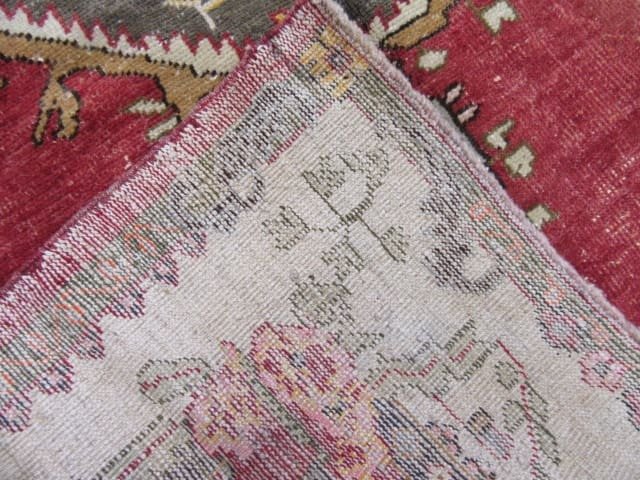 5′ x 9′ Turkish Oushak Red Charcoal Vintage Runner Hand Knotted Wool