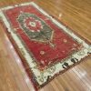 5′ x 9′ Turkish Oushak Red Charcoal Vintage Runner Hand Knotted Wool