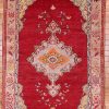 4′ x 6′ Crimson Fine Hand-Knotted Turkish Oushak Rug – Traditional Wool