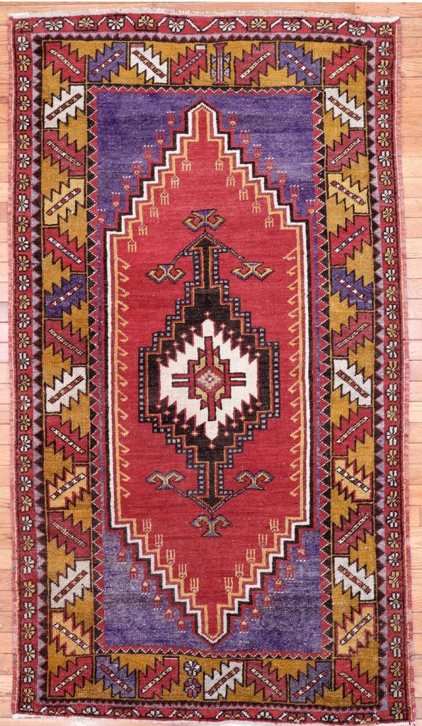 4′ x 7′ Red Fine Hand-Knotted Turkish Oushak Rug – Traditional Wool