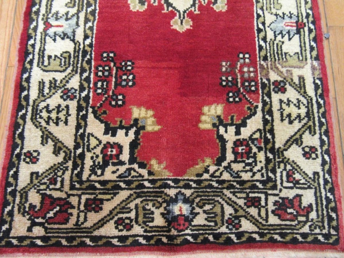 2′ x 10′ Vintage Turkish Oushak Red Runner Traditional Wool