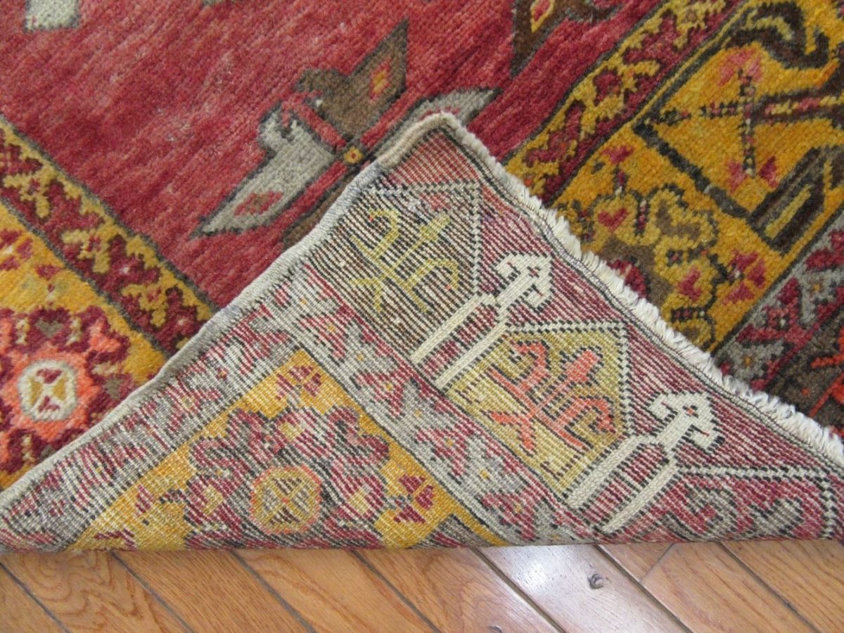 5′ x 11′ Turkish Oushak Red Vintage Rug Transitional Wool