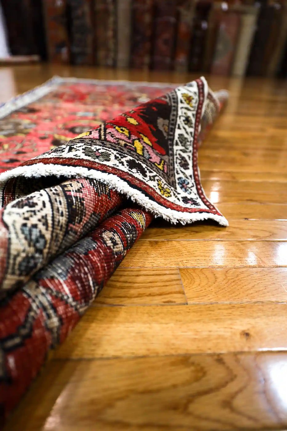 4′ x 9′ Red Hand-Knotted Vintage Turkish Anatolian Rug – Traditional Wool