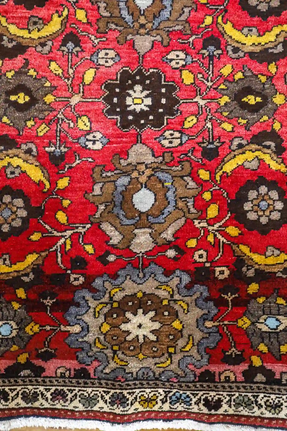 4′ x 9′ Red Hand-Knotted Vintage Turkish Anatolian Rug – Traditional Wool