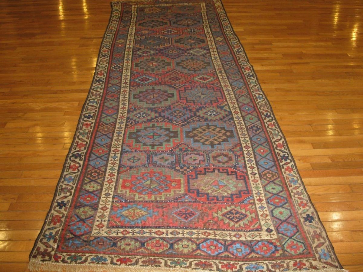 4′ x 12′ Antique Handmade Persian Kurdish Runner Rug