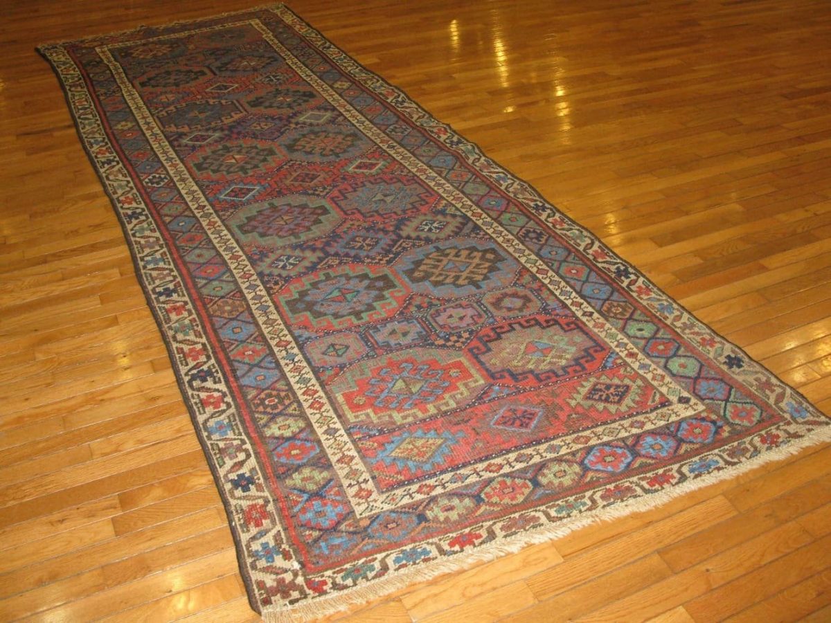 4′ x 12′ Antique Handmade Persian Kurdish Runner Rug