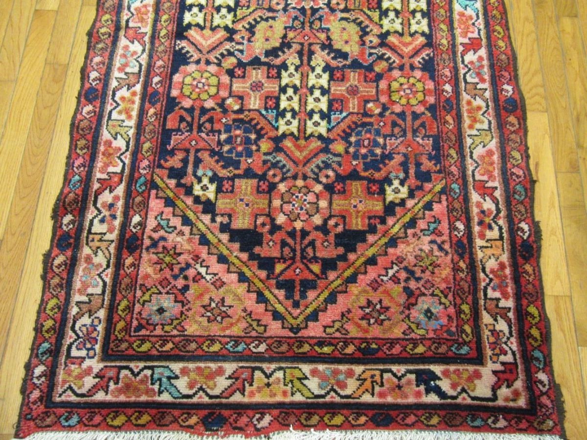 4′ x 11′ Semi Antique Persian Malayer Red Runner Rug Traditional Wool