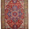 11′ x 17′ Red Fine Hand-Knotted Antique Persian Serapi – Traditional Wool