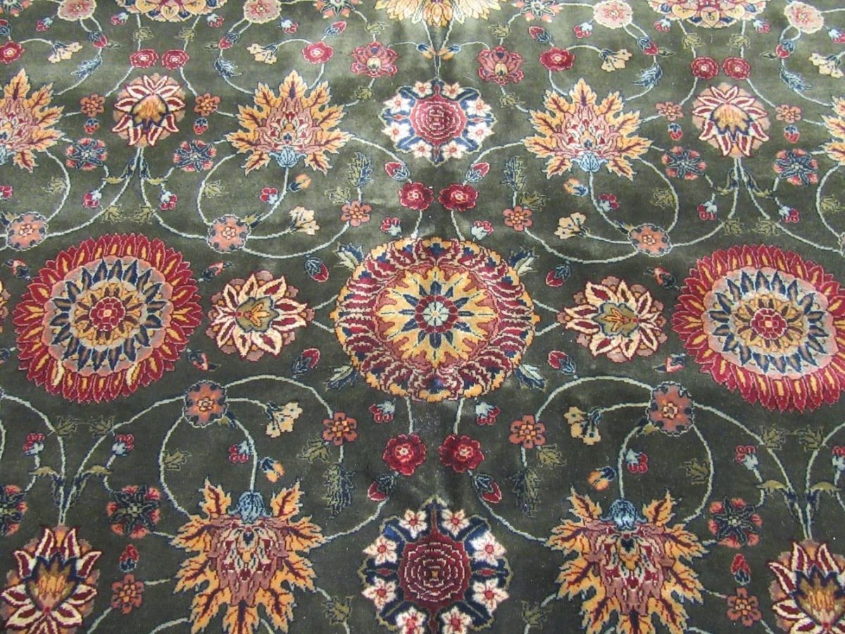 9′ x 12′ Traditional Indian Tabriz Design Handmade Oriental Rug