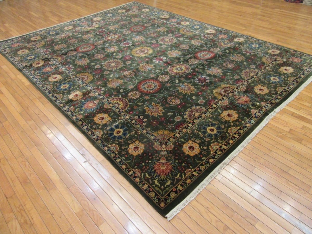 9′ x 12′ Traditional Indian Tabriz Design Handmade Oriental Rug