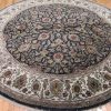 10′ x 10′ Indian Round Handmade Oriental Rug Dark Floral