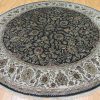 10′ x 10′ Indian Round Handmade Oriental Rug Dark Floral