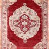 4′ x 6′ Red Fine Hand-Knotted Turkish Oushak Rug – Traditional Wool