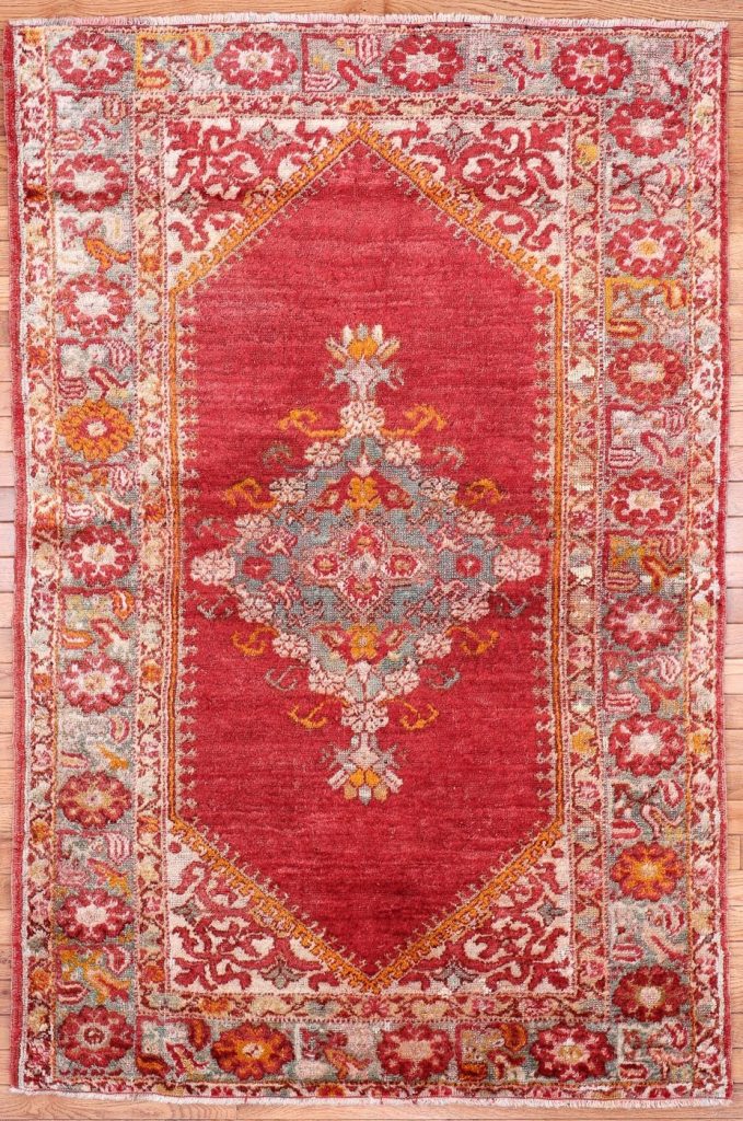 4′ x 6′ Rose Fine Hand-Knotted Turkish Oushak Rug – Traditional Wool 4′ x 6′ Rose Fine Hand-Knotted Turkish Oushak Rug – Traditional Wool