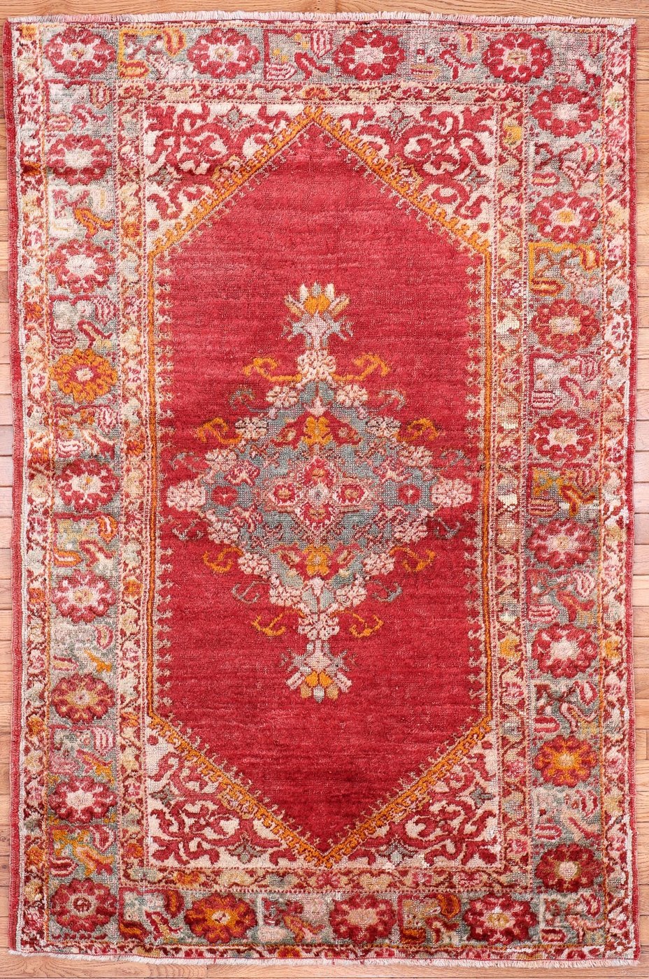 4′ x 6′ Rose Fine Hand-Knotted Turkish Oushak Rug – Traditional Wool